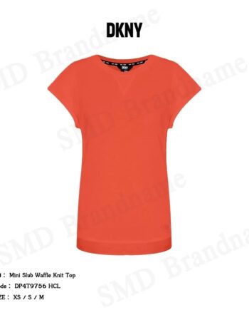 DKNY Sport เสื้อยืดคอกลม รุ่น Mini Slub Waffle Knit Top Code: DP4T9756 HCL