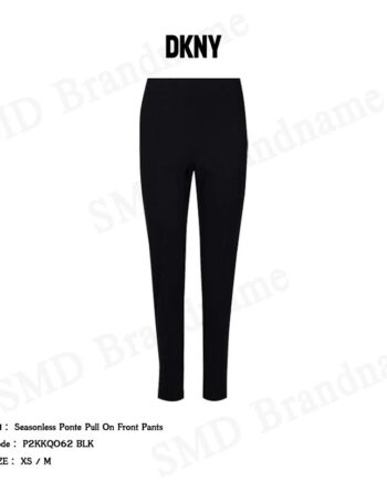 DKNY กางเกงออกกำลังกาย รุ่น Seasonless Ponte Pull On Front Pants Code: P2KKQO62 BLK
