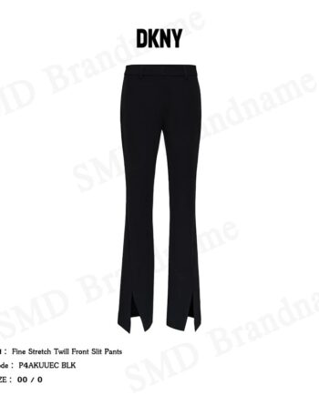 DKNY กางเกงขายาว รุ่น Fine Stretch Twill Front Slit Pants Code: P4AKUUEC BLK