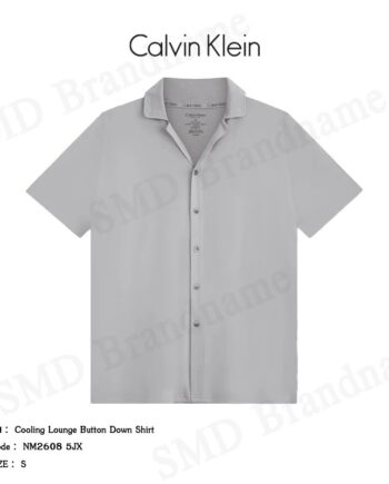 Calvin Klein เสื้อเชิ้ตแขนสั้น รุ่น Cooling Lounge Button Down Shirt Code: NM2608 5JX