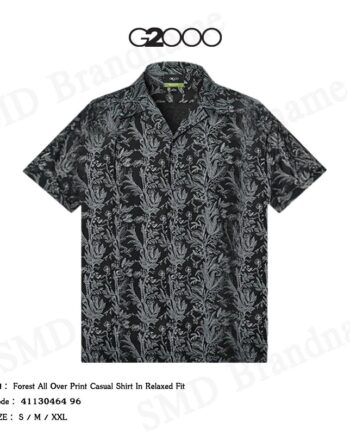 G2000 เสื้อเชิ้ตแขนสั้น รุ่น Forest All Over Print Casual Shirt In Relaxed Fit Code: 41130464 96