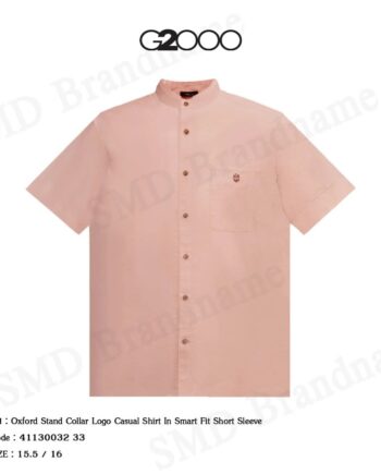 G2000 เสื้อเชิ้ตแขนสั้น รุ่น Oxford Stand Collar Logo Casual Shirt In Smart Fit Short Sleeve Code: 41130032 33