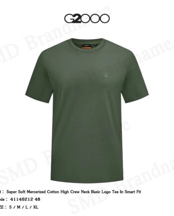 G2000 เสื้อยืดคอกลม รุ่น Super Soft Mercerized Cotton High Crew Neck Basic Logo Tee In Smart Fit Code: 41140212 48
