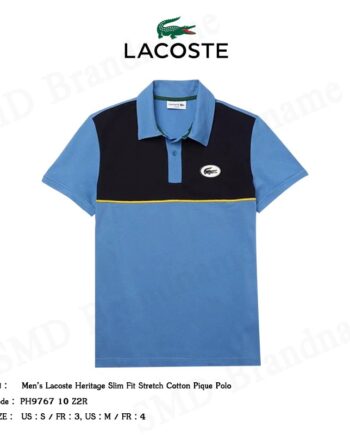 Lacoste เสื้อโปโลชาย รุ่น Men’s Lacoste Heritage Slim Fit Stretch Cotton Pique Polo Code: PH9767 10 Z2R