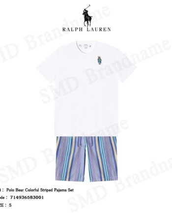 Polo Ralph Lauren เซ็ทชุดนอน  รุ่น Polo Bear Colorful Striped Pajama Set Code: 714936583001