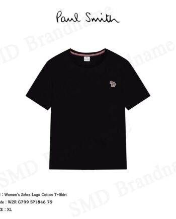PS Paul Smith เสื้อยืดคอกลม รุ่น Women's Zebra Logo Cotton T-Shirt Code: W2R G799 SP1846 79