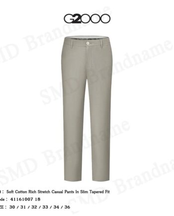 G2000 กางเกงขายาว รุ่น Soft Cotton Rich Stretch Casual Pants In Slim Tapered Fit Code: 41161007 18