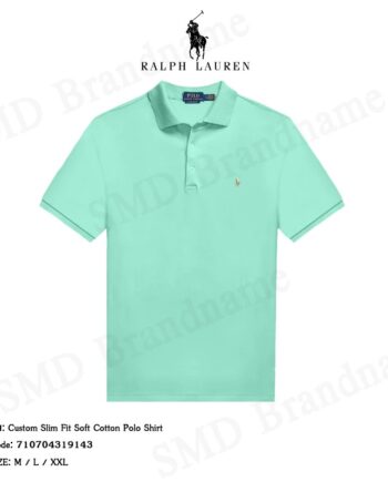 Polo Ralph Lauren เสื้อโปโล รุ่น Custom Slim Fit Soft Cotton Polo Shirt Code: 710704319143