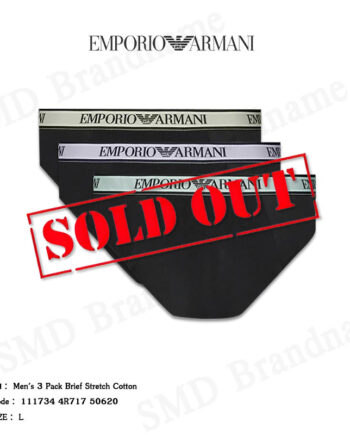 Emporio Armani กางเกงชั้นในผู้ชาย รุ่น Men's 3 Pack Brief Stretch Cotton Code: 111734 4R717 50620