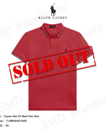 Polo Ralph Lauren เสื้อโปโล รุ่น Custom Slim Fit Mesh Polo Shirt Code: 710842621033