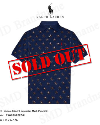 Polo Ralph Lauren เสื้อโปโลผู้ชาย รุ่น Custom Slim Fit Equestrian Mesh Polo Shirt Code: 710935222001