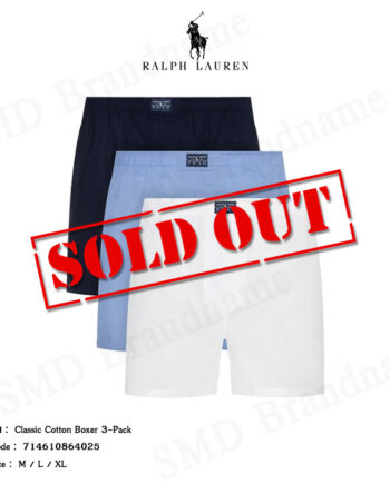 Polo Ralph Lauren กางเกงชั้นในผู้ชาย รุ่น Classic Cotton Boxer 3-Pack Code: 714610864025
