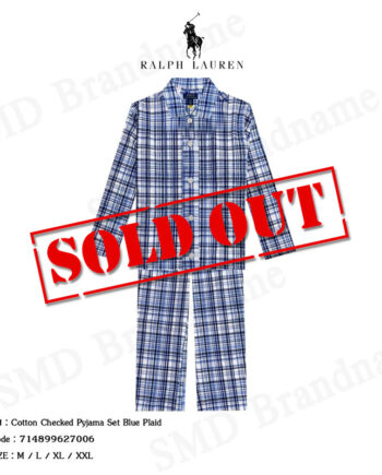Polo Ralph Lauren เซ็ทชุดนอน รุ่น Cotton Checked Pyjama Set Blue Plaid Code: 714899627006