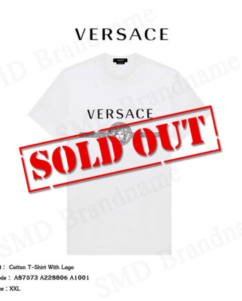 Versace เสื้อยืด รุ่น Cotton t-shirt with logo Code: A87573 A228806 A1001