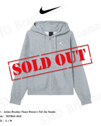 Nike เสื้อสเวตเตอร์แขนยาว รุ่น Jordan Brooklyn Fleece Women's Full-Zip Hoodie Code: FD7865 063