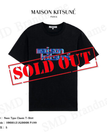 Maison Kitsune เสื้อยืดคอกลม รุ่น Neon Typo Classic T-Shirt Code: HM00121KJ0008 P199