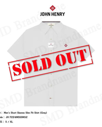 John Henry เสื้อเชิ้ตแขนสั้น รุ่น Men's Short Sleeves Slim Fit Shirt (Grey) Code: JH F224MSSSM52