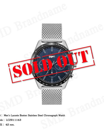 Lacoste นาฬิกาข้อมือผู้ชาย รุ่น Men's Lacoste Boston Stainless Steel Chronograph Watch Code: LC2011163