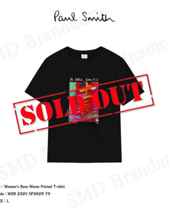 PS Paul Smith เสื้อยืดคอกลม รุ่น Women's Rave Waves Printed T-shirt Code: W2R 232V SP3029 79
