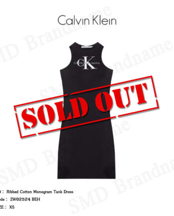 Calvin Klein Jeans ชุดเดรสผู้หญิง รุ่น Ribbed Cotton Monogram Tank Dress Code: ZW02524 BEH