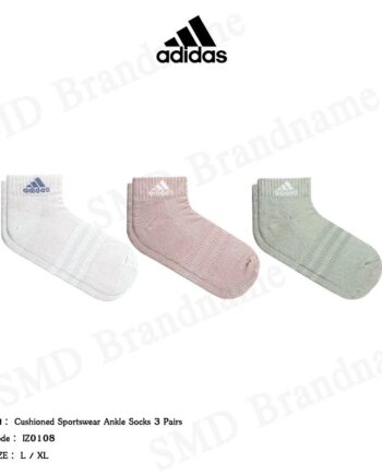 Adidas ถุงเท้า รุ่น Cushioned Sportswear Ankle Socks 3 Pairs Code: IZ0108