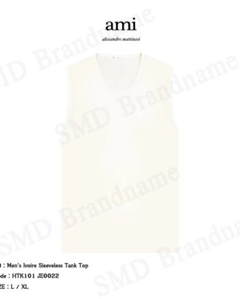 Ami เสื้อกล้ามแขนกุด รุ่น Men's Ivoire Sleeveless Tank Top Code: HTK101 JE0022
