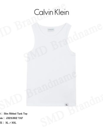Calvin Klein Jeans เสื้อกล้ามแขนกุดผู้ชาย รุ่น Slim Ribbed Tank Top Code: J325302 YAF