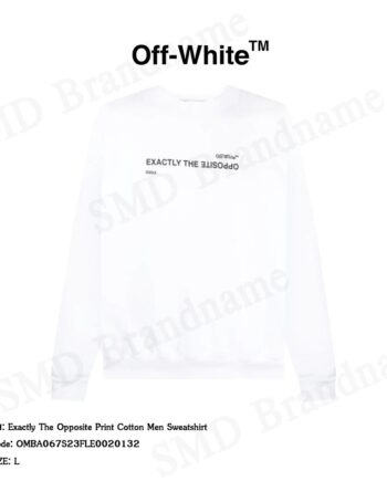 Off-White เสื้อสเวตเตอร์แขนยาวผู้ชาย รุ่น Exactly The Opposite Print Cotton Men Sweatshirt Code: OMBA067S23FLE0020132