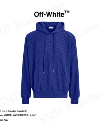 Off-White เสื้อสเวตเตอร์แขนยาวผู้ชาย รุ่น Terry Hooded Sweatshirt Code: OMBB110G23FLE0014545