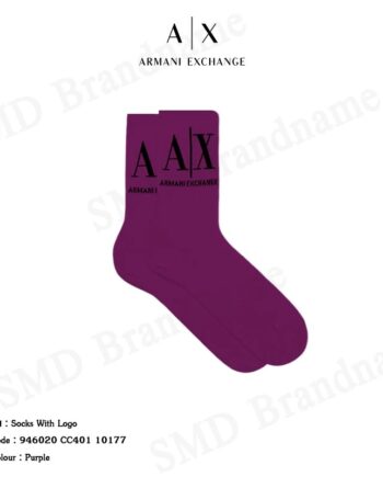 Armani Exchange ถุงเท้าข้อยาว รุ่น Socks With Logo Code: 946020 CC401 10177