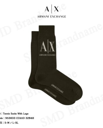 Armani Exchange ถุงเท้าข้อยาว รุ่น Tennis Socks With Logo Code: 953033 CC653 32840
