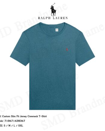 Polo Ralph Lauren เสื้อยืดคอกลมผู้ชาย รุ่น Custom Slim Fit Jersey Crewneck T-Shirt Code: 710671438367