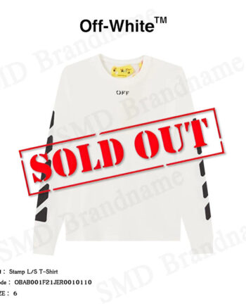 Off-White เสื้อยืดคอกลมแขนยาวผู้ชาย รุ่น Stamp L/S T-Shirt Code: OBAB001F21JER0010110