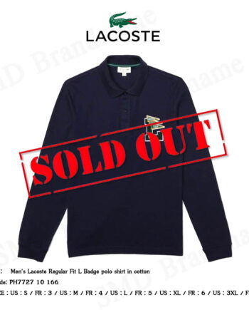 Lacoste เสื้อโปโลชายแขนยาว รุ่น Men's Lacoste Regular Fit L Badge polo shirt in cotton Code: PH7727 10 166