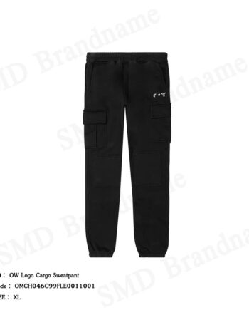 Off-White กางเกงลำลองขายาวผู้ชาย รุ่น OW Logo Cargo Sweatpant Code: OMCH046C99FLE0011001
