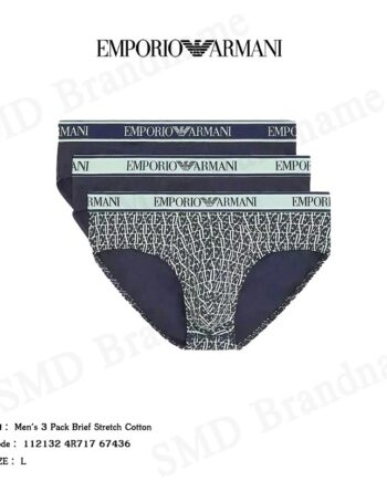 Emporio Armani กางเกงชั้นในผู้ชาย รุ่น Men's 3 Pack Brief Stretch Cotton Code: 112132 4R717 67436