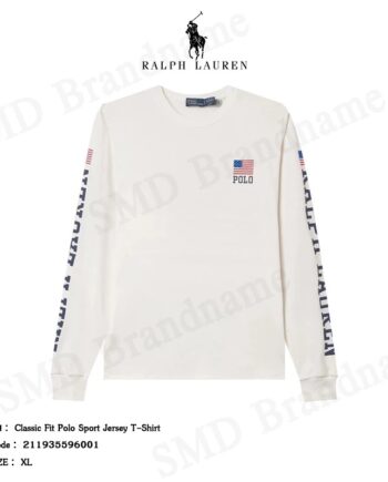 Polo Ralph Lauren เสื้อยืดคอกลมแขนยาวผู้หญิง รุ่น Classic Fit Polo Sport Jersey T-Shirt Code: 211935596001