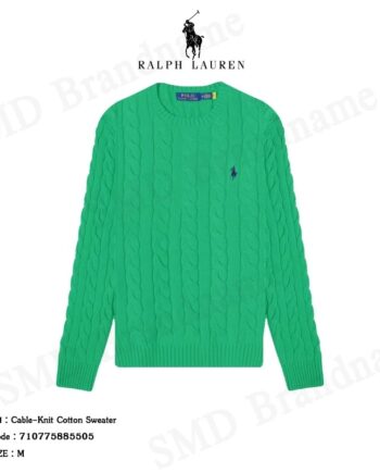 Polo Ralph Lauren เสื้อไหมพรมผู้ชาย รุ่น Cable-Knit Cotton Sweater Code: 710775885505