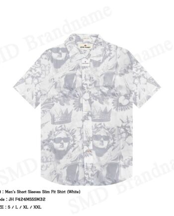 John Henry เสื้อเชิ้ตแขนสั้นผู้ชาย รุ่น Men's Short Sleeves Slim Fit Shirt (White) Code: JH F424MSSSM32
