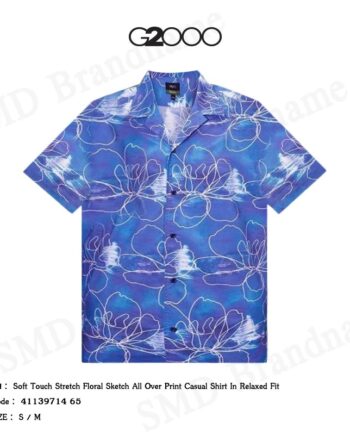 G2000 เสื้อเชิ้ตผู้ชาย รุ่น Soft Touch Stretch Floral Sketch All Over Print Casual Shirt In Relaxed Fit Code: 41139714 65