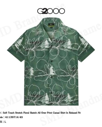 G2000 เสื้อเชิ้ตแขนสั้นผู้ชาย รุ่น Soft Touch Stretch Floral Sketch All Over Print Casual Shirt Code: 41139714 45