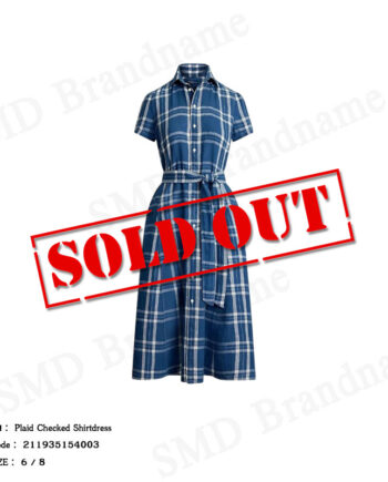 Polo Ralph Lauren ชุดเดรสผู้หญิง รุ่น Plaid Checked Shirtdress Code: 211935154003