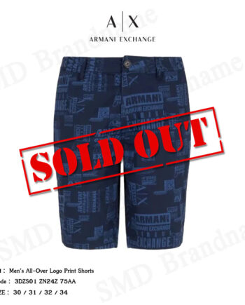 Armani Exchange กางเกงขาสั้น รุ่น Men's All-Over Logo Print Shorts Code: 3DZS01 ZN24Z 75AA