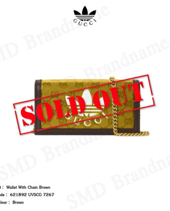 Gucci x Adidas กระเป๋าสตางค์ รุ่น Wallet With Chain Brown Code: 621892 UVSCG 7267