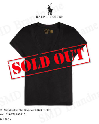 Polo Ralph Lauren เสื้อยืดคอวีผู้ชาย รุ่น Men's Custom Slim Fit Jersey V-Neck T-Shirt Code: 710671453010