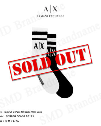 Armani Exchange ถุงเท้าข้อยาว รุ่น Pack Of 2 Pairs Of Socks With Logo Code: 953030 CC650 00121