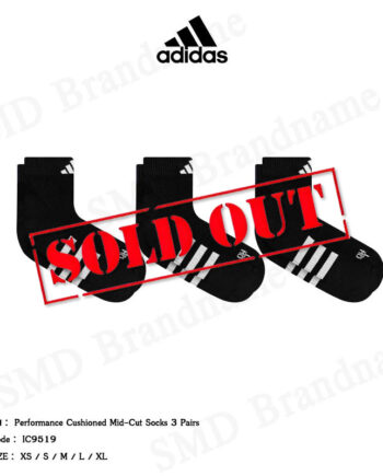 Adidas ถุงเท้า รุ่น Performance Cushioned Mid-Cut Socks 3 Pairs Code: IC9519
