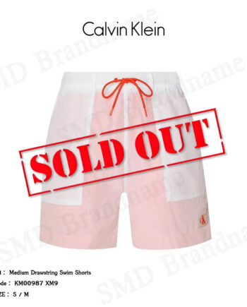 Calvin Klein Swimwear กางเกงว่ายน้ำผู้ชาย รุ่น Medium Drawstring Swim Shorts Code: KM00987 XM9