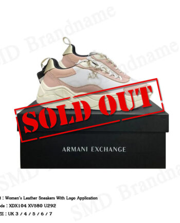 Armani Exchange รองเท้าผ้าใบผู้หญิง รุ่น Women's Leather Sneakers With Logo Application Code: XDX104 XV580 U292