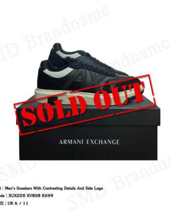 Armani Exchange รองเท้าผ้าใบผู้ชาย รุ่น Men's Sneakers With Contrasting Details And Side Logo Code: XUX220 XV858 K599